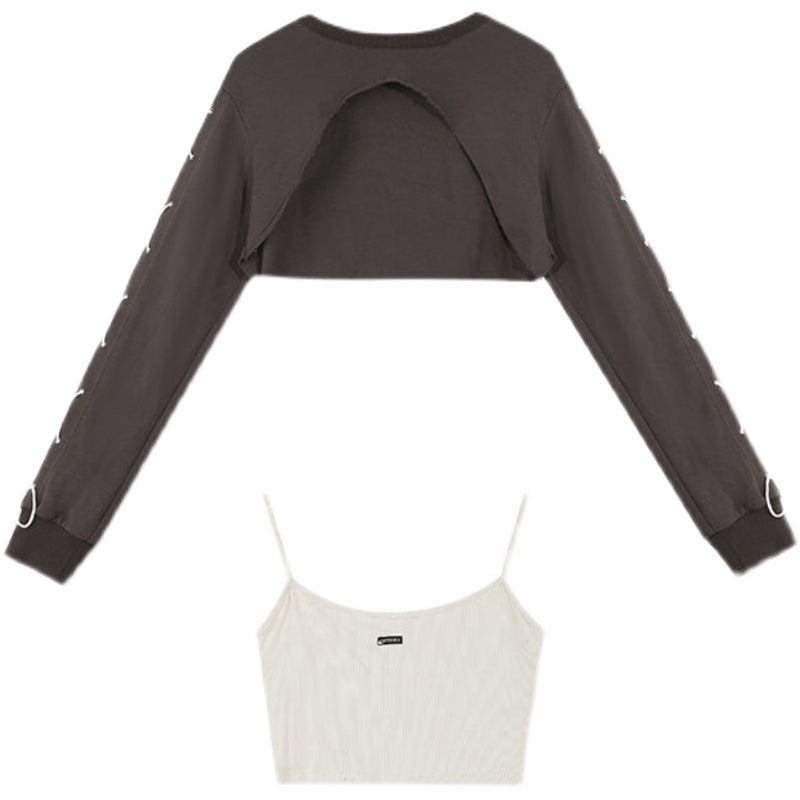 Dance Strap Long Sleeve Hot Girl Two-Piece Jacket