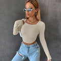 Short Skinny Sexy Zipper Sweater Slim Shirt