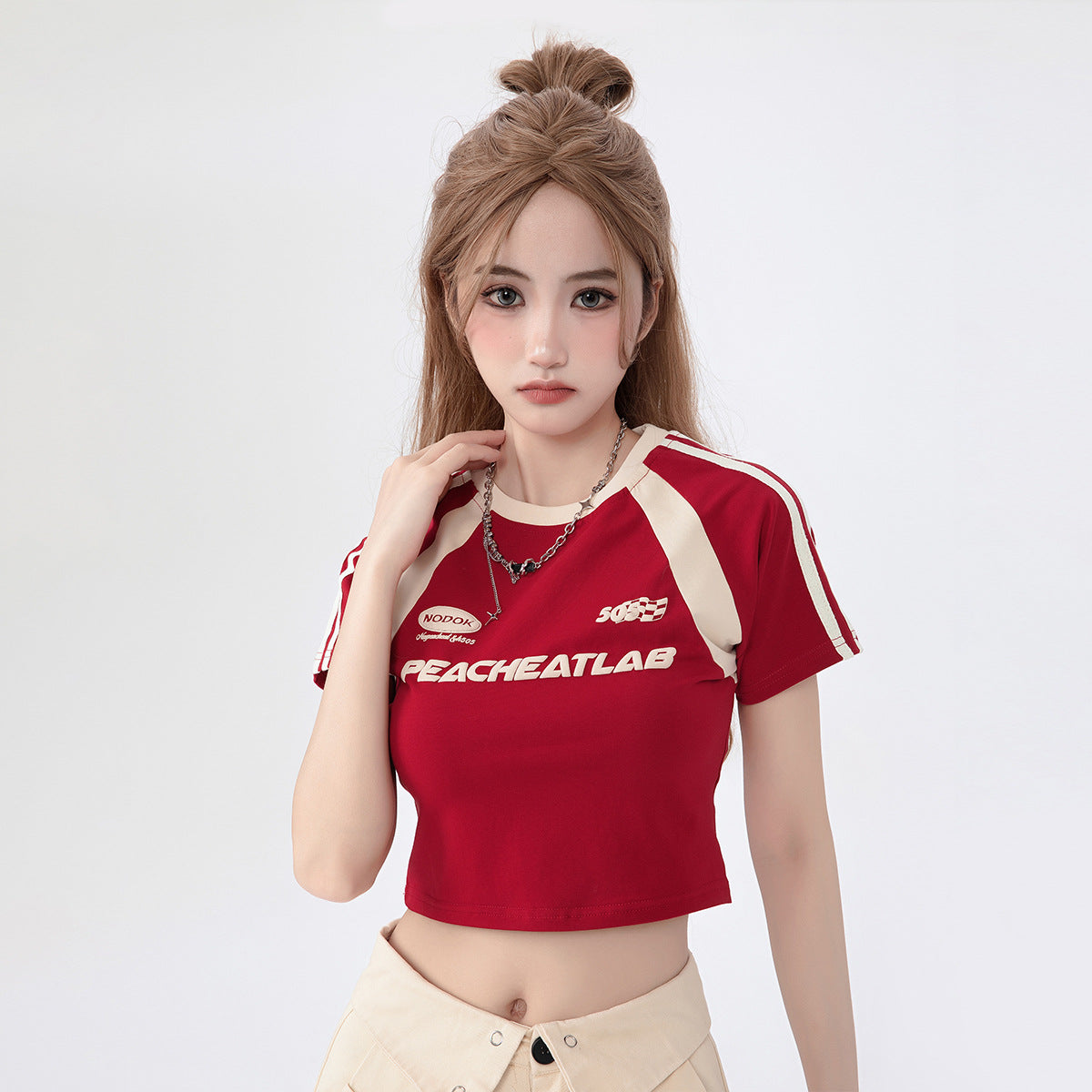 Women's Hot Girl Round Neck T-shirt Short