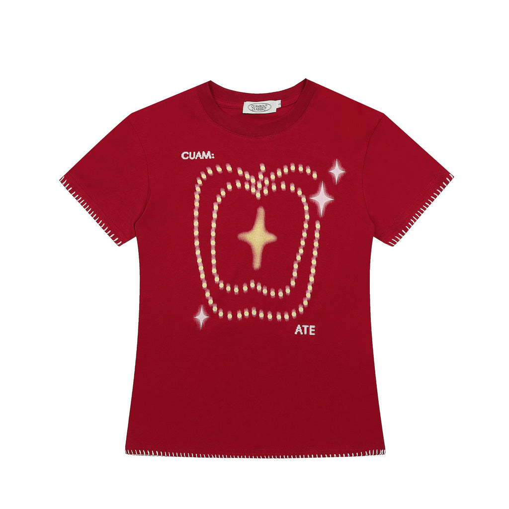 American Retro Hot Girl Personality Design Short Sleeve